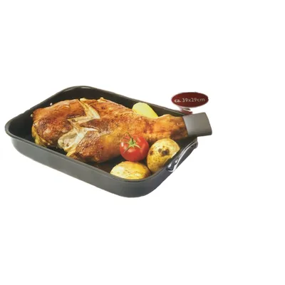 Produktbild von Antihaftbeschichtete Bratpfanne mit Griffen, 39 x 29 cm, Schwarz