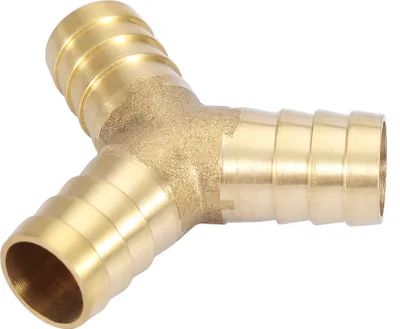 Obrázek produktu pro Mosazná třícestná hadicová spojka s ostnatým konektorem (16 mm, 1 ks)