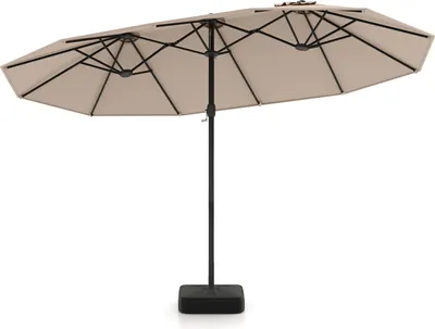 Produktbild von KOMFOTTEU Doppelsonnenschirm 443 x 265 cm mit Ständer, Doppelschirm faltbar mit Kurbel, Sonnenschirm mit 12 robusten Schirmrippen,Terrassenschirm groß