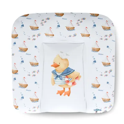 Produktbild von Kikido weiche Wickelauflage 75x70 cm - Baby Wickelunterlage - Wickeltischauflage Junge und Mädchen - Wasserdicht, abwaschbar und pflegeleicht - Ente