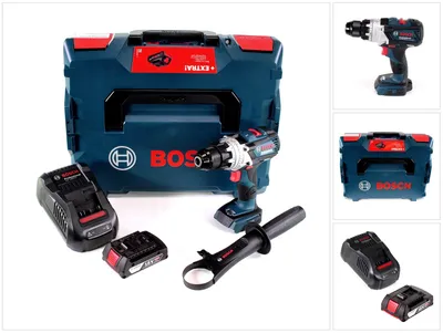 Zdjęcie produktu dla Bosch GSR 18V-110 C akumulatorowa wiertarko-wkrętarka 18V 110Nm bezszczotkowa + 1x akumulator 2.0Ah + ładowarka + L-Boxx