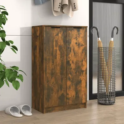 Produktbild von The Living Store Schuhschrank Räuchereiche 59x35x100 cm Holzwerkstoff