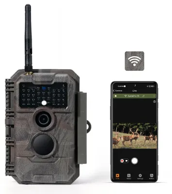Produktbild von GardePro E6 Wildkamera WLAN, 64 MP, 1296p H.264 Video, 110° Blickwinkel, Wildtierkamera mit Nachtsicht, Bewegungsaktivierung, Garten-Kamerafalle