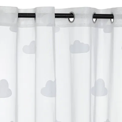 Produktbild von Atmosphera | Kindergardinen - Wolkenmuster - 140x240 cm - Weiß - Leicht und stilvoll für Kinderzimmer - mit Ösen