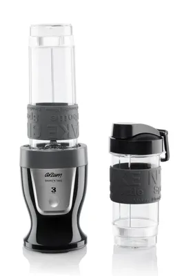 Produktbild von Arzum 300W Personal Blender Smoothie Maker, 570ml & 400ml BPA-freie Flaschen, Edelstahlklingen, Anti-Rutsch-Silikonring, Ein-Tasten-Bedienung