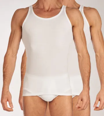 Image de Schiesser débardeur lot de 2 original classics 2-2 rib undershirts white hommes