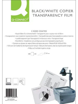 Immagine prodotto di Q-Connect® KF26066 Pellicole per copie - A4, 0,10 mm, 100 pellicole, copie in bianco/nero