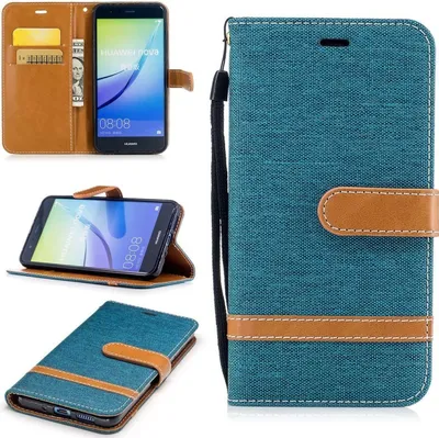 Produktbild von Tasche für Huawei P10 Lite Jeans Cover Handy Schutz Hülle Case Grün