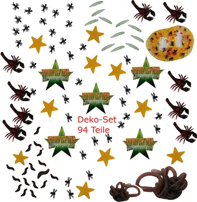 Produktbild von Ich bin ein Star, holt mich hier raus Partyzubehör - 94 Teile Set- Prüfungen Scherzartikel