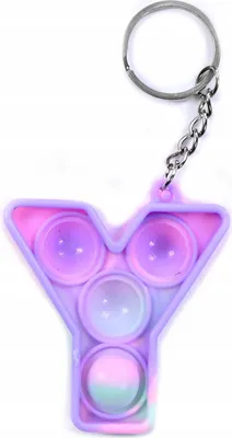 Produktbild von Pop It Schlüsselanhänger Buchstaben Antistress - Fidget Toy Anhänger für Tasche - Bunt
