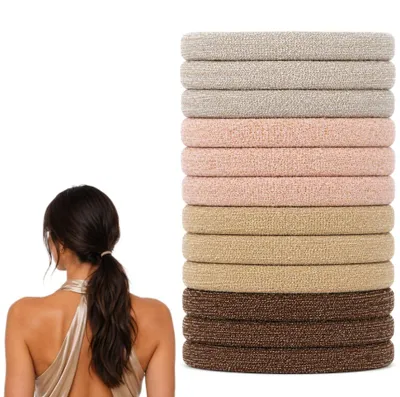 Haargummis 12er Set – Bunte elastische Zopfgummis für Mädchen & Damen – Haaraccessoires