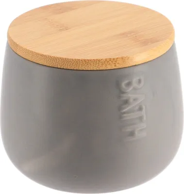 Produktbild von Tendance Kosmetik Aufbewahrungsbox grau Dolomit Bambus 10x10x7,5 cm Badezimmer Dekoration
