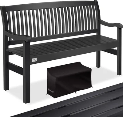 Produktbild von Kesser Gartenbank Sitzbank Massivholz, 125x62x90 cm, wetterfest, stabil, bis 320 kg Tragkraft, für 2-3 Personen, kratzfest, UV-Schutz, schnelltrocknend, ergonomisch, für Balkon, Terrasse & Garten