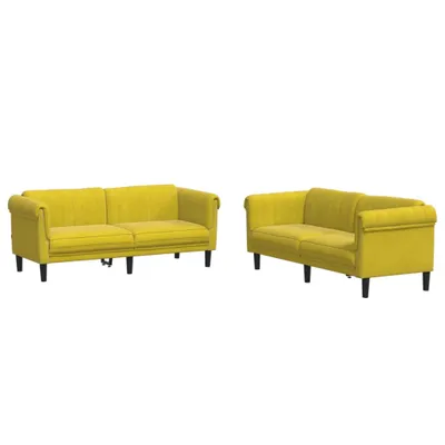 Immagine prodotto di vidaXL set divano 2 pezzi velluto giallo