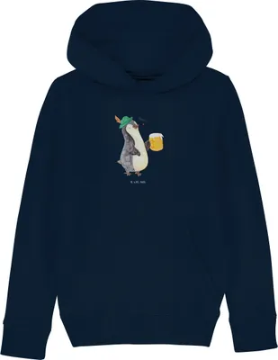 Produktbild von Mr. & Mrs. Panda Kinderpullover Pinguin Bier 9-11 Jahre (134/146) - French Navy - Geschenk, , Sweatshirt, Kapuzenpullover, Pulli, Beschwippst, Sweater, Hoodie