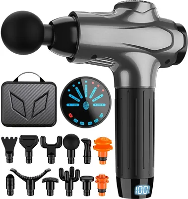 Produktbild von Welikera Massagegerät, Elektrische Faszienpistole Fitness-Massagegerät Muskelmassagepistole 12-tlg., USB Massagegerät, Multi-Speed-Einstellung