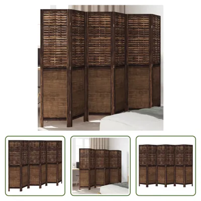 Produktbild von The Living Store 6-tlg. Raumteiler Dunkelbraun Massivholz Paulownia