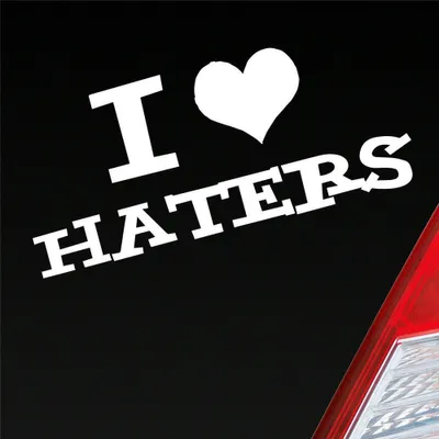 Produktbild von Auto Aufkleber I love Haters Tuning 10x4,5 cm Weiss Matt Sticker Heckscheibenaufkleber