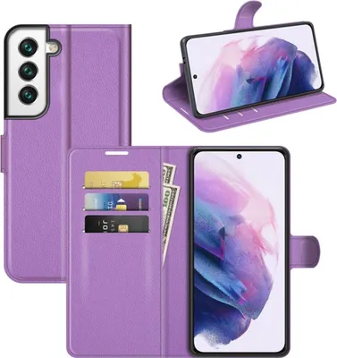 Produktbild von König Design Hülle kompatibel mit Samsung Galaxy S22 5G Kunstleder Handyhülle - Handy Case Violett