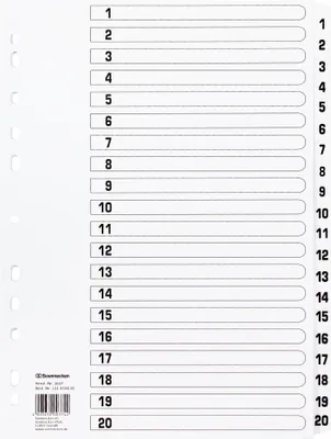 Obrázok produktu pre Soennecken Register Mylar 1607 1-20 weiß