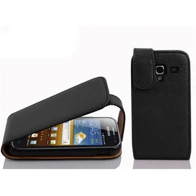 Obrázek produktu pro Cadorabo ochranné pouzdro pro Samsung Galaxy ACE 2 pouzdro v černém flipovém pouzdře kryt na mobilní telefon Imitace kůže