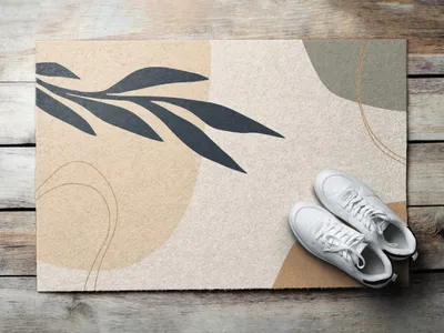 Produktbild von Fußmatte Aussen - Schuhmatte Haustür- Schmutzfangmatte Türvorleger - Outdoor Teppich Schmutzfänger - 60x40 cm - Gemüseabstraktion