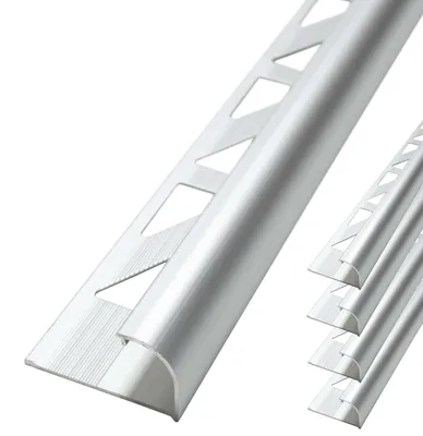 Produktbild von Dalsys Fliesenschiene Viertelkreisprofil Aluminium (eloxiert) Chrom glänzend 2,5m x 10mm, 5 Stück, Rundprofil Halbrundprofil