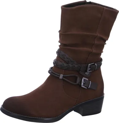 Produktbild von MARCO TOZZI Damen Stiefelette geraffter Schaft Zierbänder 2-25316-41, Größe:38 EU, Farbe:Braun