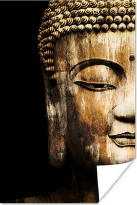 Produktbild von MuchoWow® Poster Buddha - Statue - Gold 80x120 cm - Papierdruck