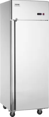 Produktbild von VEVOR Gewerbekühlschrank 570 L, Kühlschrank mit Einzeltür, Edelstahl-Kühlschrank mit automatischer Abtauung, 3 Ablagen, Temperaturregelung von -2 + 8 °C und 4 Rädern