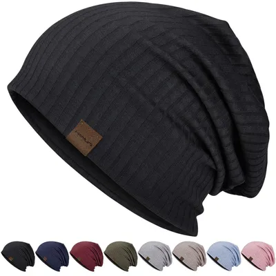 Produktbild von Slouchy Beanie Mütze für Damen und Herren, Schwarz, Einheitsgröße