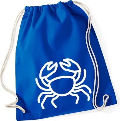 Produktbild von Huuraa Turnbeutel Krebs Sternzeichen Symbol 12 Liter Bright Royal Baumwolle Rucksack Geschenkidee
