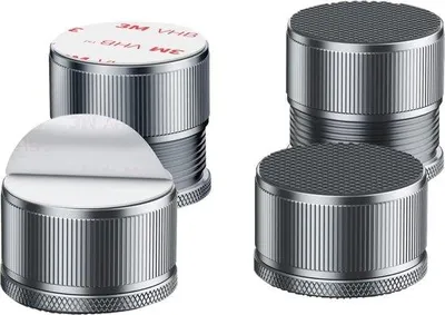 Produktbild von Famanu Möbelheber 3,8 cm aus Metall - Set mit 4 Stück (Grau) mit verstellbarem Gewinde 2,3-4,3 cm - Tragfähigkeit bis 2200 kg