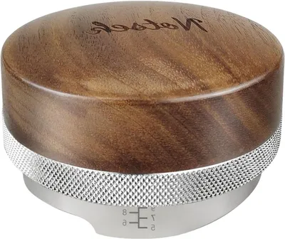 Productafbeelding van Espresso Distributeur - Koffie Leveler - Betere Espresso - In Hoogte Verstelbaar - 58 mm - Walnoot Zilver