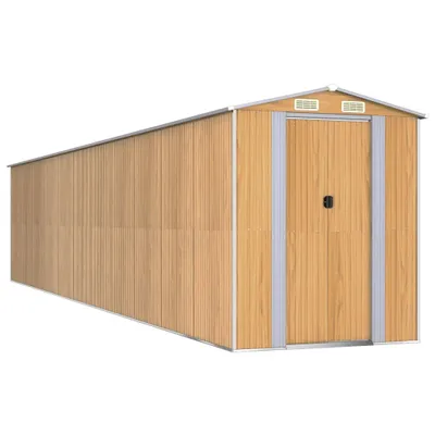Produktbild von Geräteschuppen Hellbraun 192x938x223 cm Verzinkter Stahl