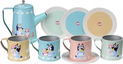 Produktbild von Bluey Teeservice-Set für Kinder, 9-teilig, robust, mehrfarbig, offiziell lizenziert, ab 3 Jahren