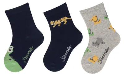 Produktbild von Sterntaler Socken 3er Pack Krokodil, Tiger und Drachen - Babysocken für Jungen -