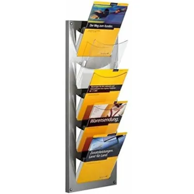 Produktbild von Kerkmann Wandprospekthalter alu DIN A4 5 Fächer