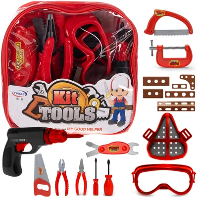 Produktbild von Kinder Werkzeugset Werkzeugkoffer Rollenspielset Säge Bohrmaschine 22574