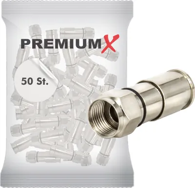 Produktbild von 50x Kompressionsstecker XCon 323 7,5 mm für SAT Kabel Antennen Koaxialkabel