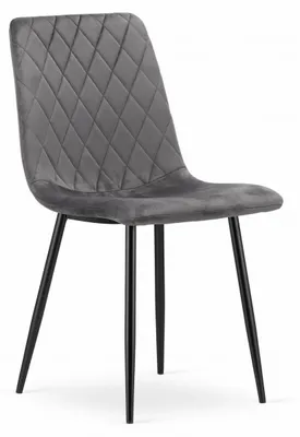 Imagen del producto de Silla Turin de Terciopelo Gris Oscuro con Patas de Metal