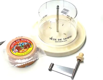 Produktbild von Girolle orig. swiss made Set Käsehobel Tete de Moine AOC halber Laib Haube