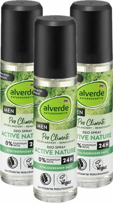 Obrázek produktu pro 3 x alverde MEN - Deodorant s rozprašovačem Deodorant Active Nature (3 x 75 ml)