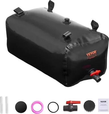 Obrázok produktu pre Vak na vodu VEVOR 113 l, odolný voči dažďu, ohňu a oderu, s hadicami, na outdoorové aktivity, domáce použitie, zavlažovanie záhrady, kempovanie, nadstavby obytných vozidiel, odolnosť voči suchu, ochrana proti požiarom v poľnohospodárstve