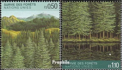Produktbild von Briefmarken UNO - Genf 1988 Mi 165-166 (kompl.Ausg.) gestempelt Rettet den Wald