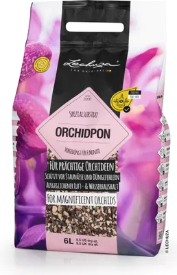 Obrázok produktu pre LECHUZA Rastlinný substrát ORCHIDPON 6 litrov | Špeciálny substrát pre orchidey | predhnojený | 19581