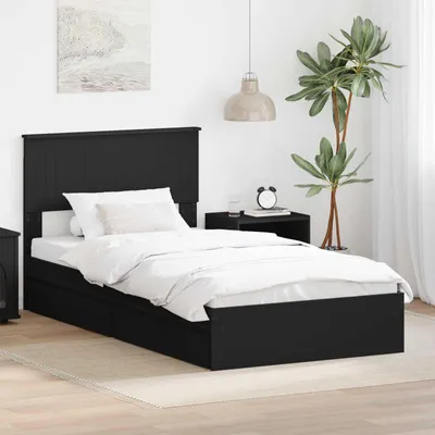 Obrázok produktu pre Maison Exclusive - Úložný priestor pod posteľou Čierna 100 x 200 cm Drevený materiál