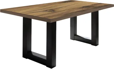 Produktbild von Esszimmertisch Eila 8 160 x 90 x 75 Esstisch Schwarzstahl/Plankeneiche 13381-160