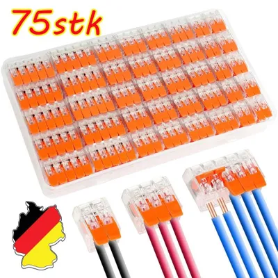 Produktbild von 75x für Wago Klemmen WegeKlemme mit Hebel 221-412/221-413/221-415 Hebelklemmen