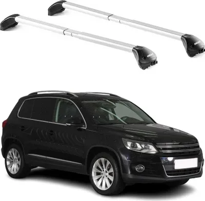 Image de Barres de toit transversales pour VW Tiguan 2007-2025 Gris Argenté 2 pièces ABE